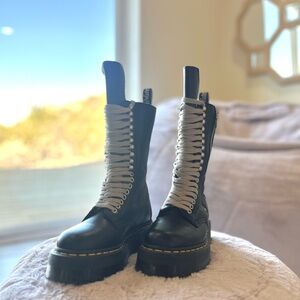 Authentic Rick Owens Doc Martens lace up soft leather boots